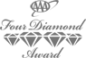 The image features a logo with the text "AAA Four Diamond Award" and four diamond icons below it.